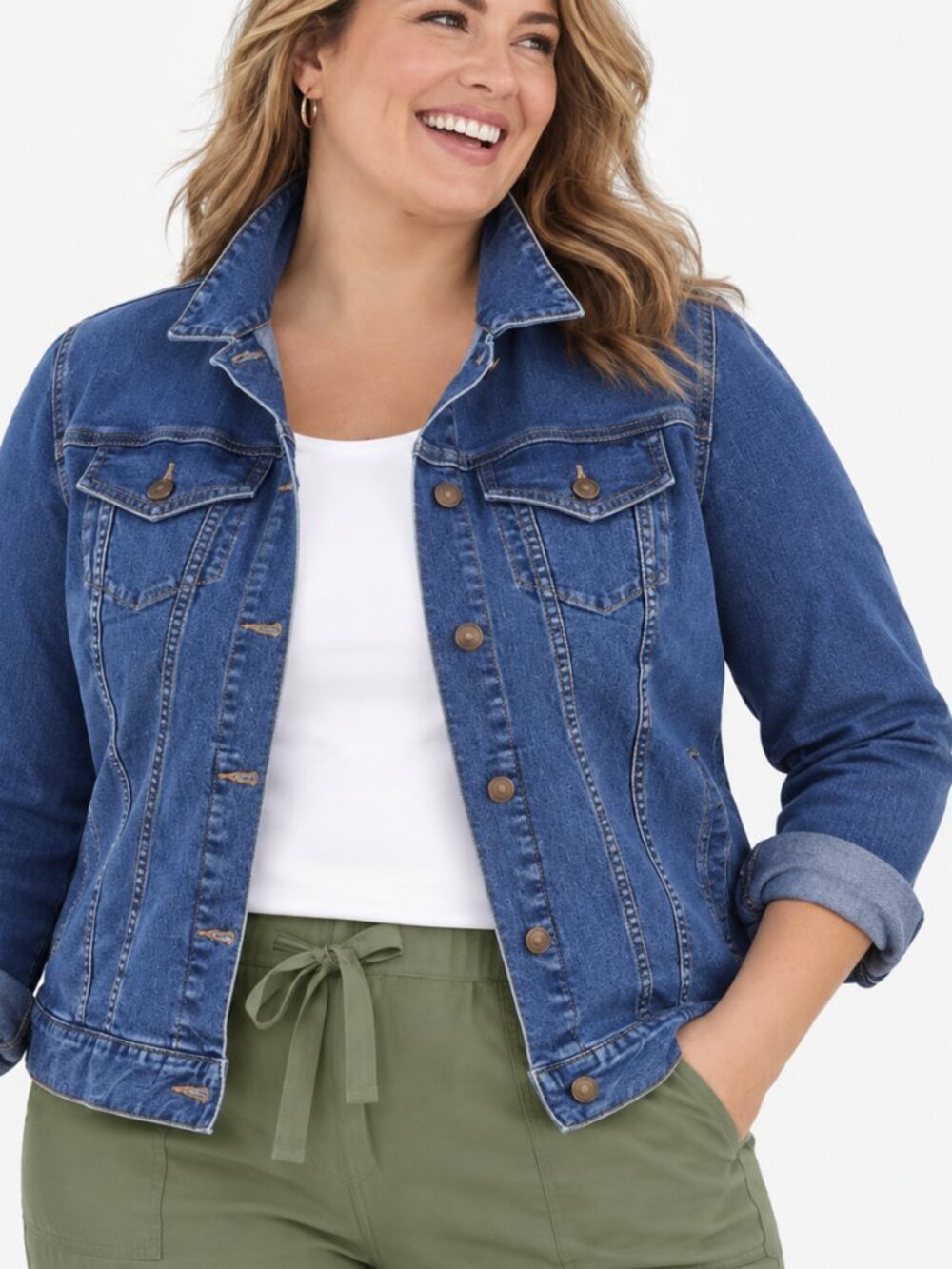 Woman Within Classic Stretch Jean Jacket Women’s 18W